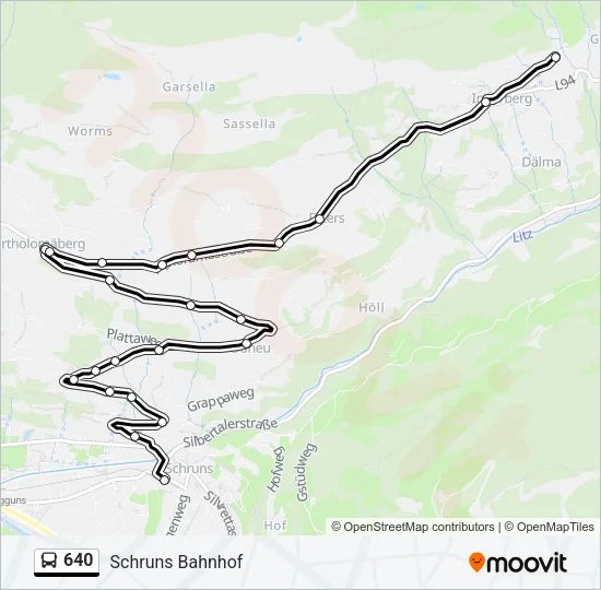 640 Bus Line Map