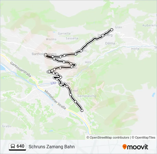 640 Bus Line Map