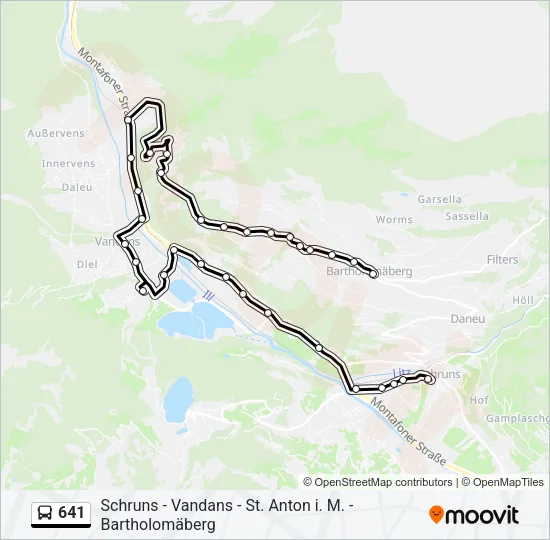 641 Bus Line Map