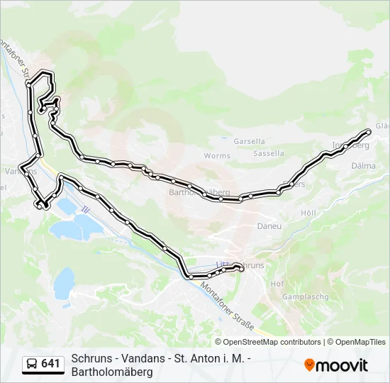 641 Bus Line Map