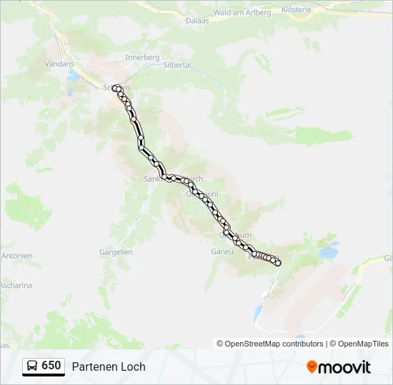650 Bus Line Map