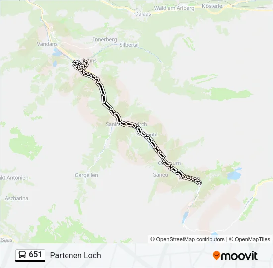 651 Bus Line Map