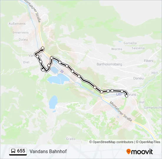 655 Bus Line Map