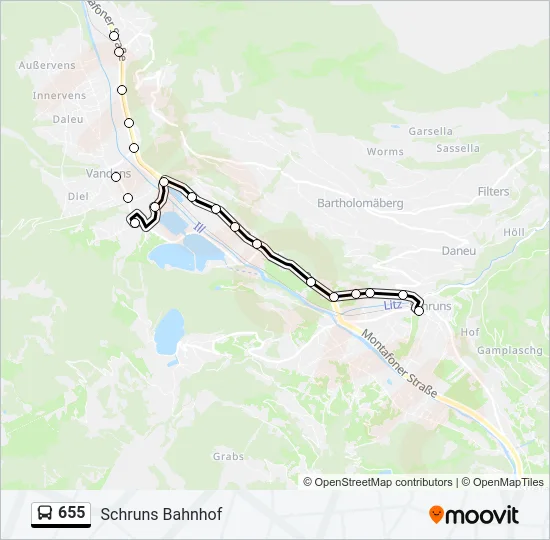 655 Bus Line Map