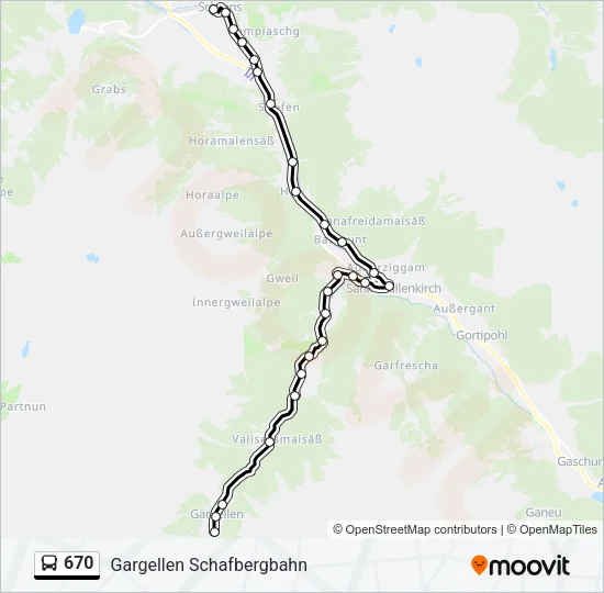 670 Bus Line Map