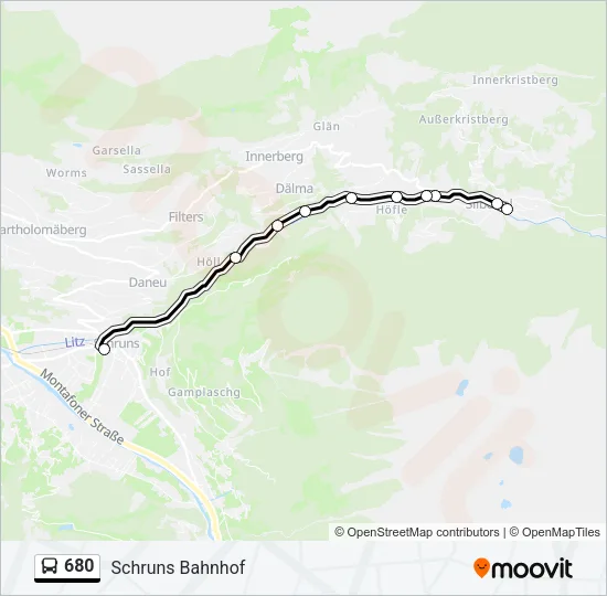 680 Bus Line Map