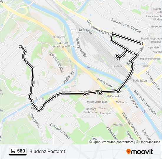 580 Route Schedules, Stops & Maps Bludenz Bhf. (Updated)