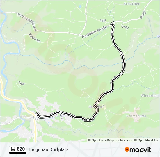 820 Bus Line Map