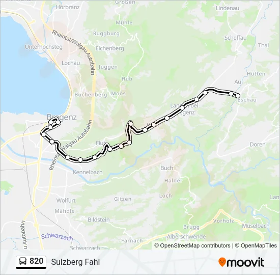 820 Bus Line Map