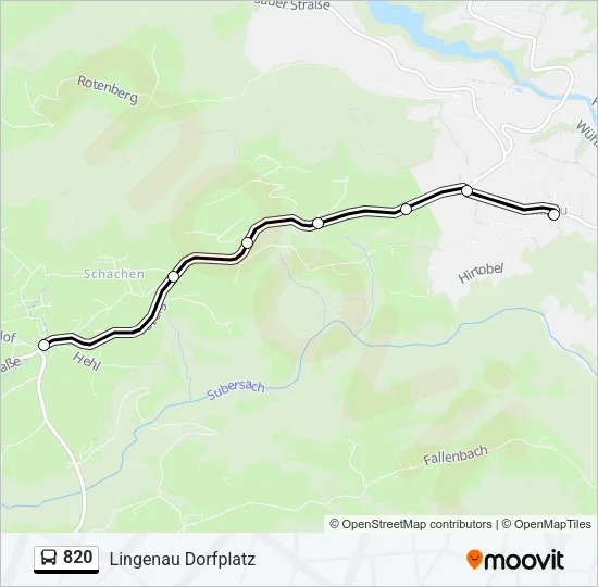 820 Bus Line Map