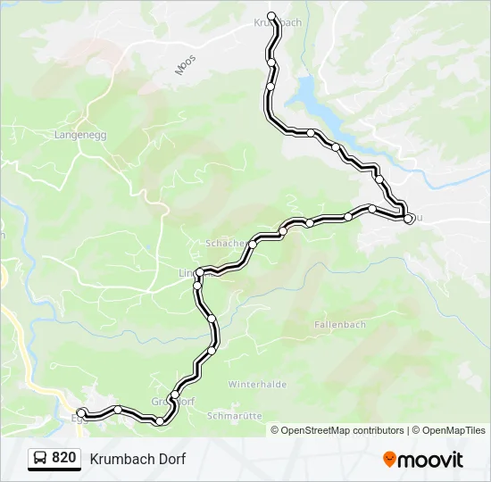 820 Bus Line Map