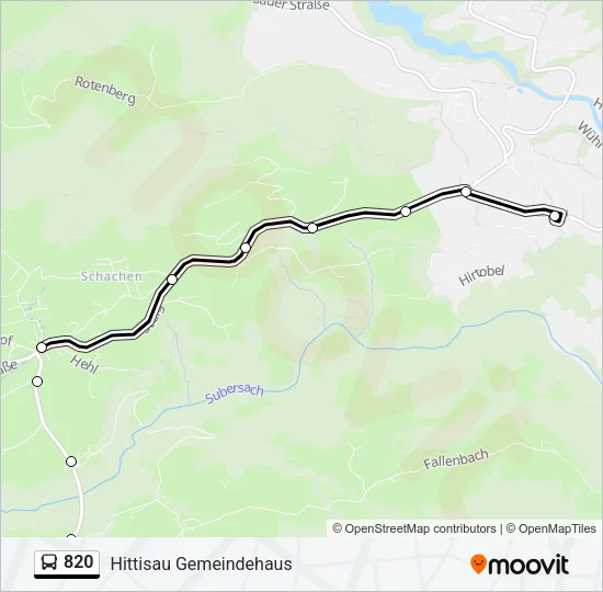 820 Bus Line Map