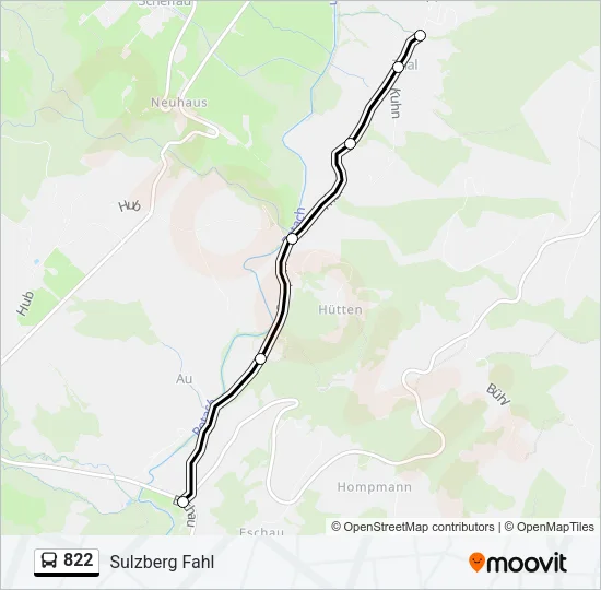 822 Bus Line Map