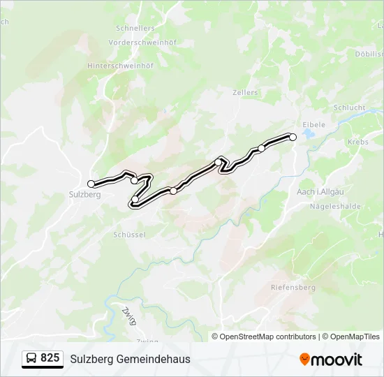 825 Bus Line Map