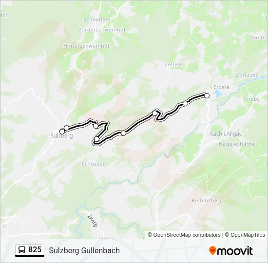 825 Bus Line Map