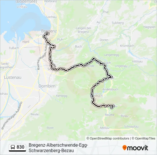 830 Bus Line Map