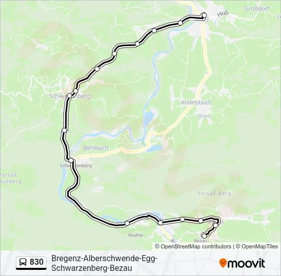 830 Bus Line Map