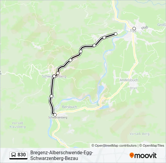 830 Bus Line Map