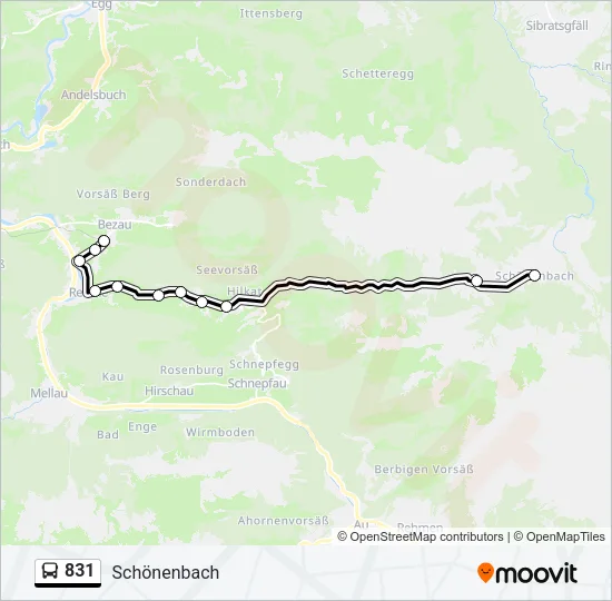 831 Bus Line Map