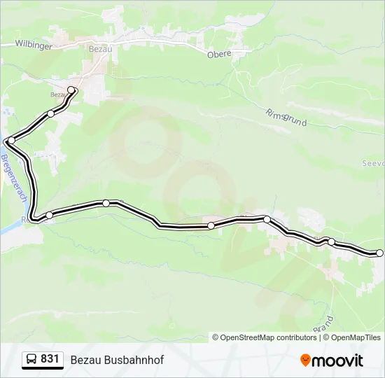 831 Bus Line Map