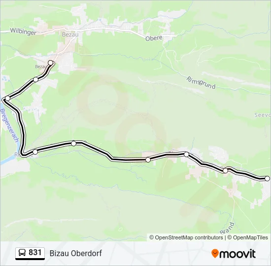 831 Bus Line Map