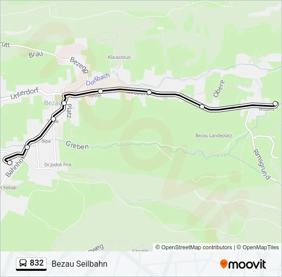 832 Bus Line Map