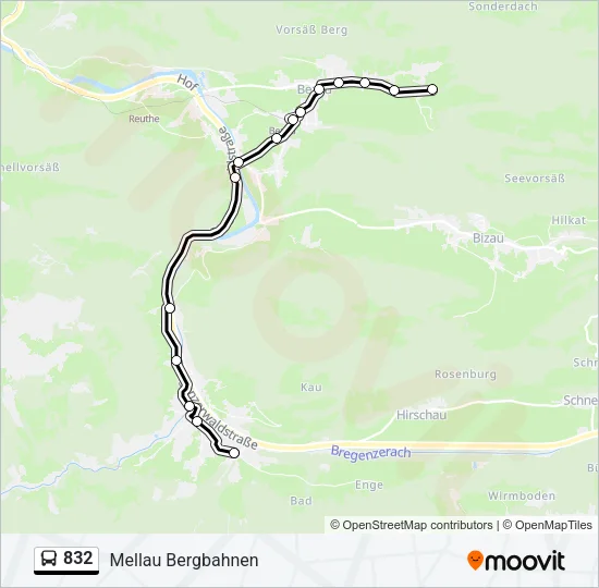 832 Bus Line Map