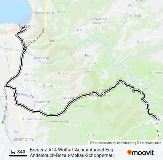 840 Bus Line Map