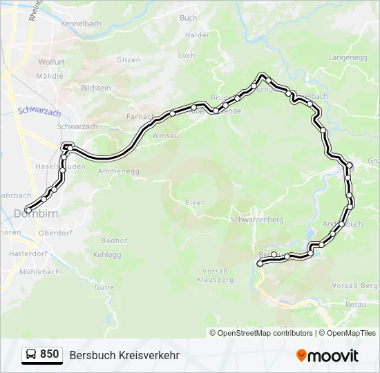 850 Bus Line Map