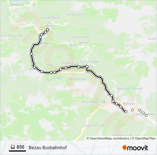 850 Bus Line Map