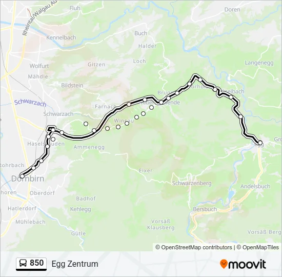 850 Bus Line Map