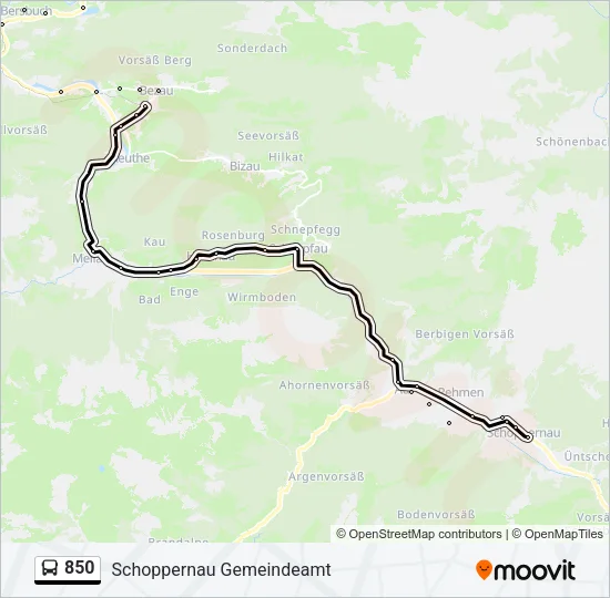 850 Bus Line Map