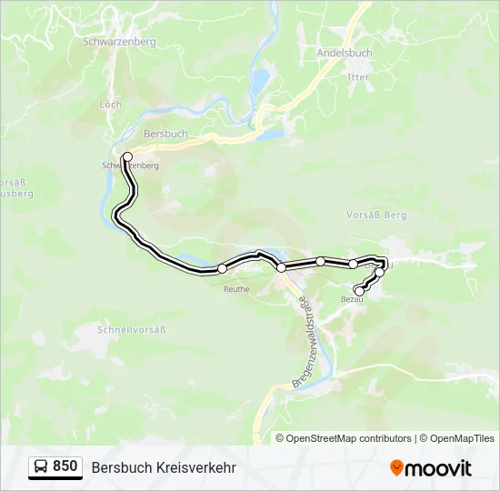 850 Bus Line Map