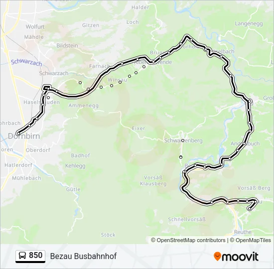 850 Bus Line Map