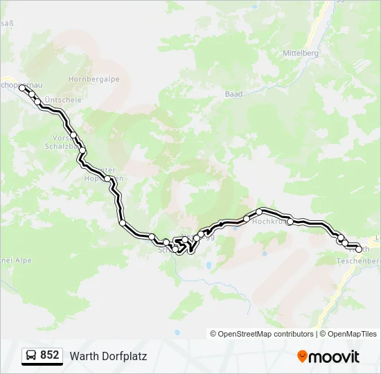 852 Bus Line Map