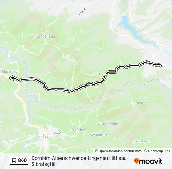 860 Bus Line Map