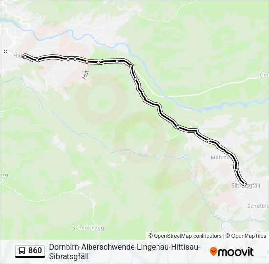 860 Bus Line Map
