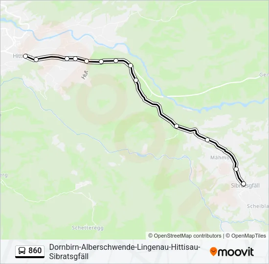860 Bus Line Map