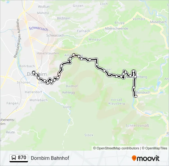 870 Bus Line Map