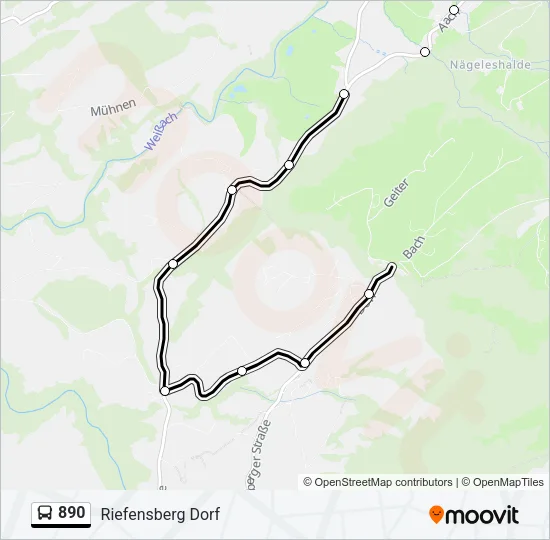 890 Bus Line Map