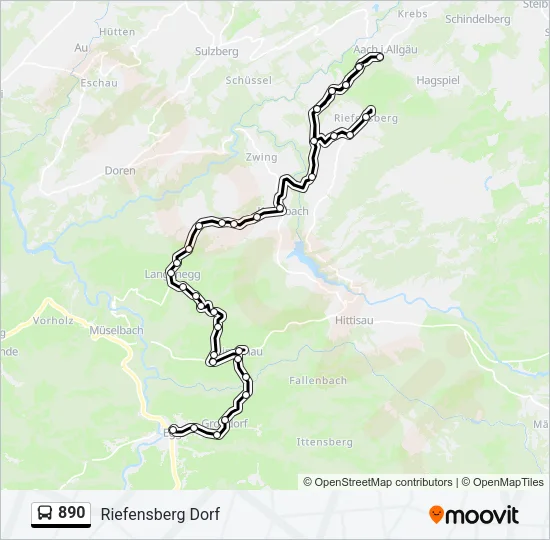 890 Bus Line Map