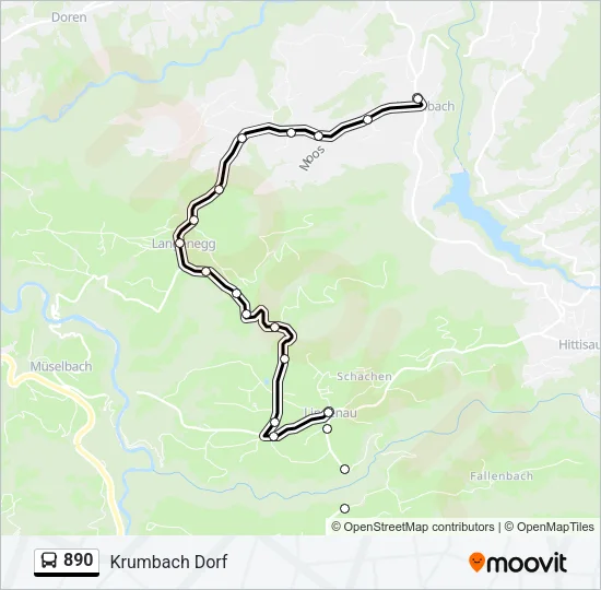 890 Bus Line Map