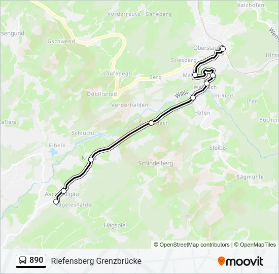 890 Bus Line Map