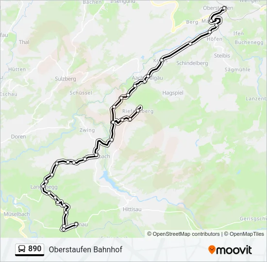 890 Bus Line Map