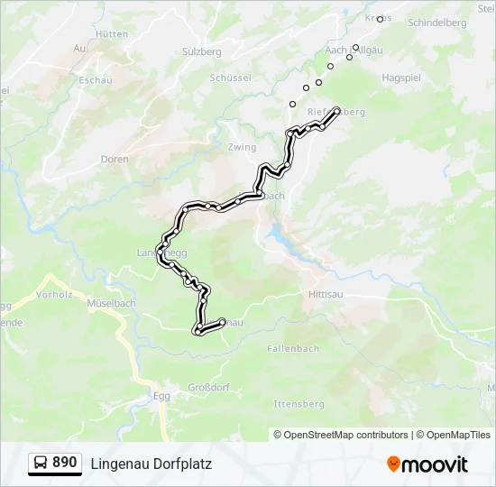 890 Bus Line Map