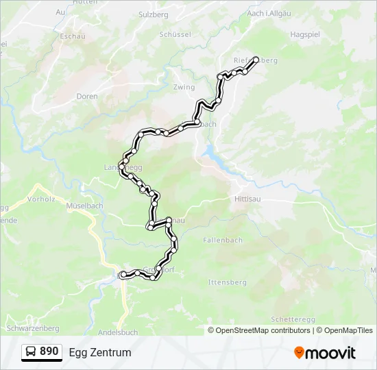 890 Bus Line Map