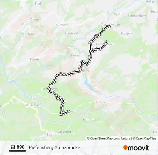 890 Bus Line Map