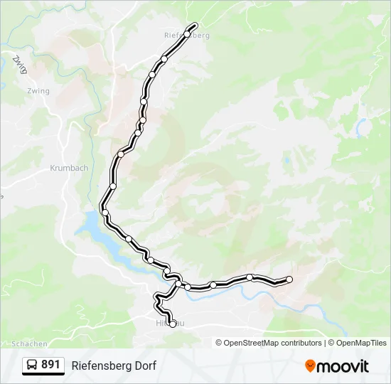 891 Bus Line Map