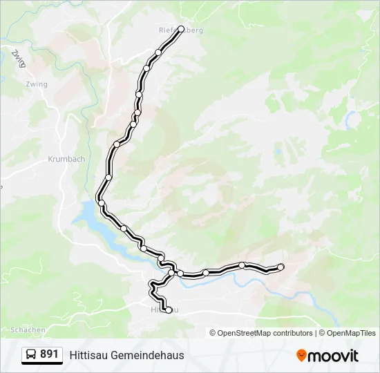 891 Bus Line Map
