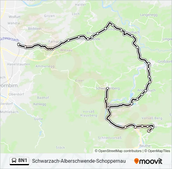 8N1 Bus Line Map